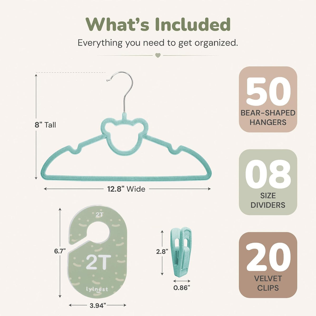 Kids Closet Organization – Velvet Hangers & Size Dividers (Neutral, Dividers Only)