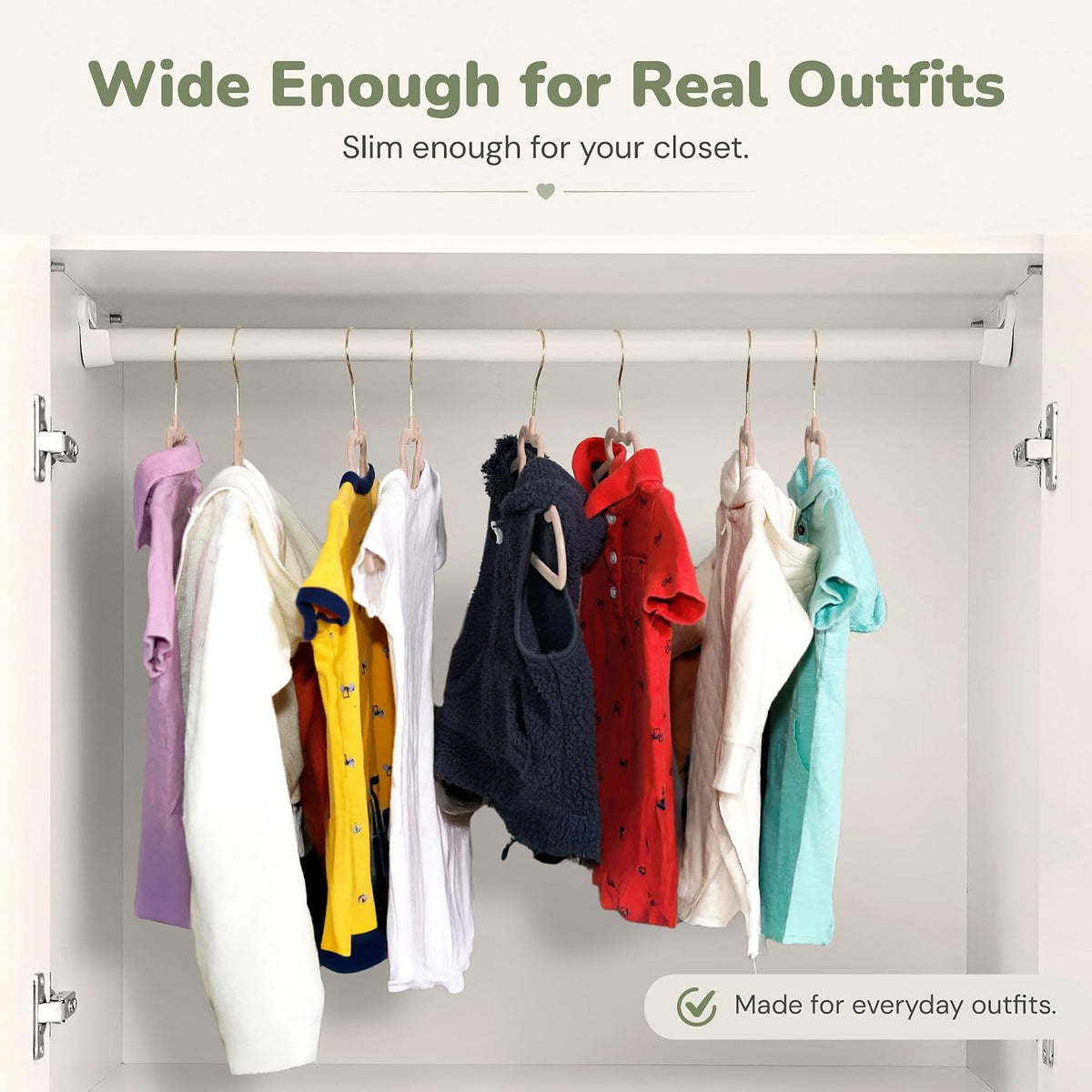 Kids Closet Organization – Velvet Hangers & Size Dividers (Neutral, Dividers Only)