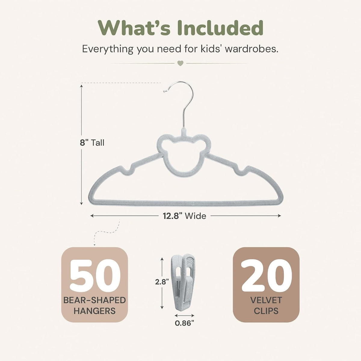 Kids Closet Organization – Velvet Hangers & Size Dividers (Neutral, Dividers Only)