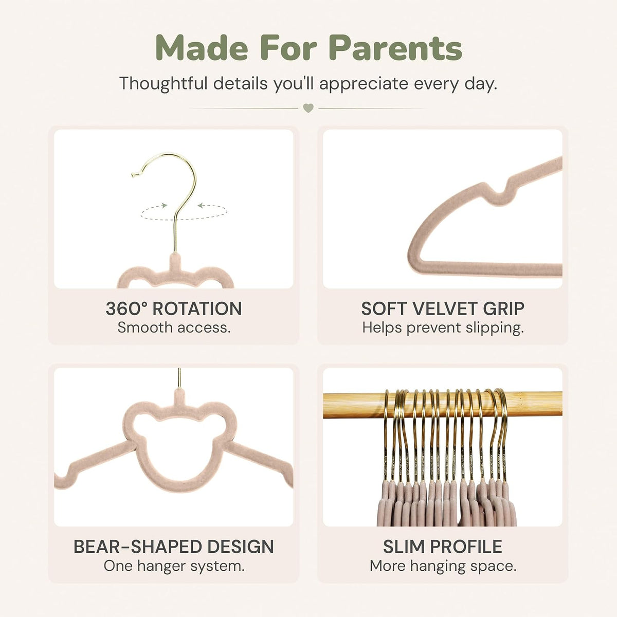 Kids Closet Organization – Velvet Hangers & Size Dividers (Neutral, Dividers Only)
