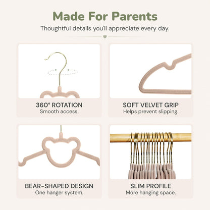Kids Closet Organization – Velvet Hangers & Size Dividers (Neutral, Dividers Only)