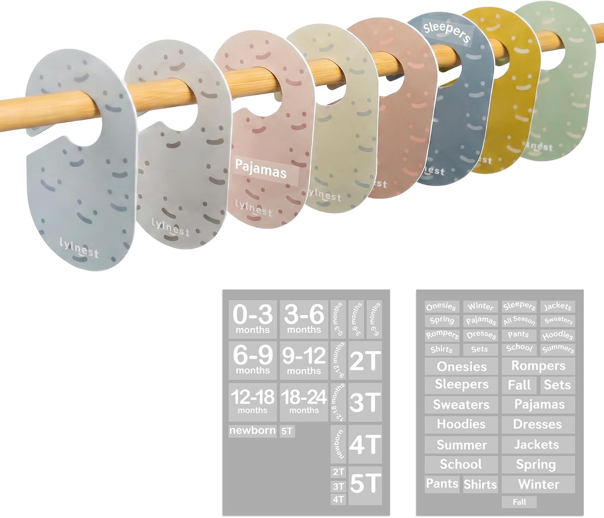 Kids Closet Organization – Velvet Hangers & Size Dividers (Neutral, Dividers Only)