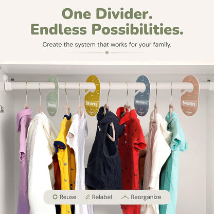 Kids Closet Organization – Velvet Hangers & Size Dividers (Neutral, Dividers Only)