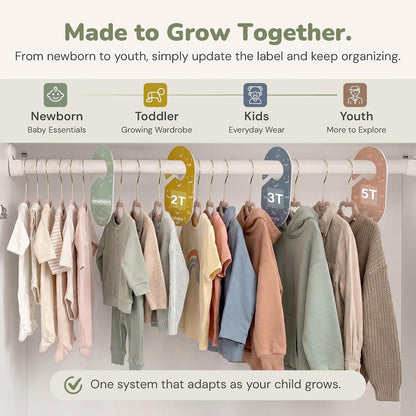 Kids Closet Organization – Velvet Hangers & Size Dividers (Neutral, Dividers Only)