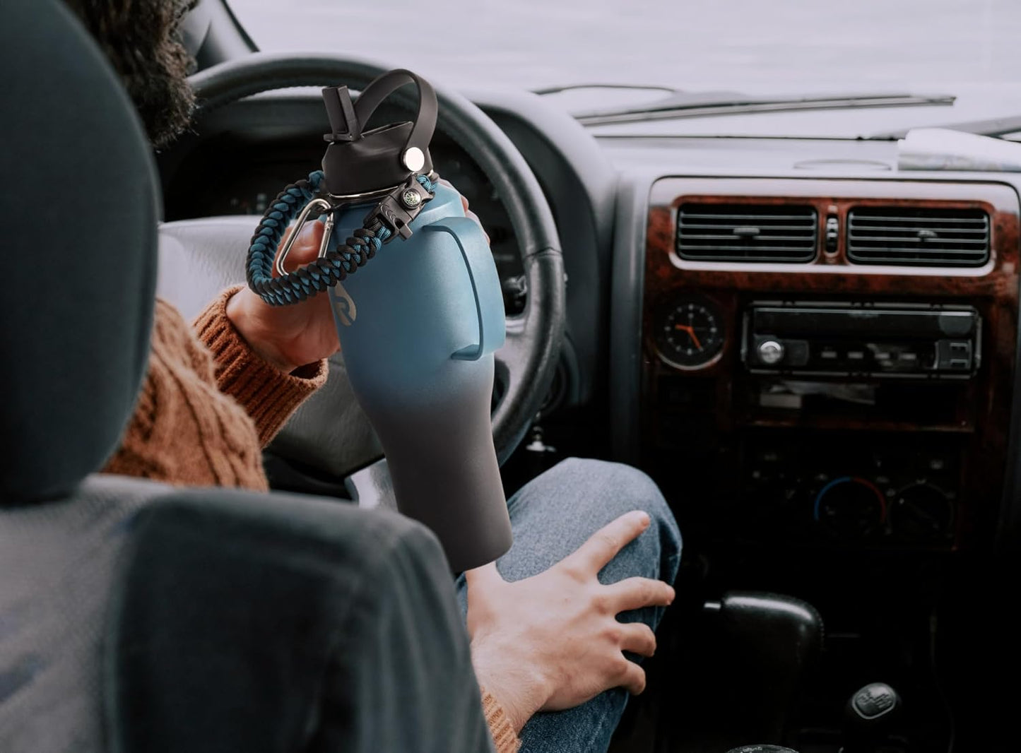 40 oz Insulated Water Bottle with Straw fit in Car Cup Holder | Triple Wall Vacuum Stainless Steel(Cold 48 hrs, Hot 24 hrs), Leakproof & Non-BPA, Hydro Travel Flask with Straw and Spout Lid