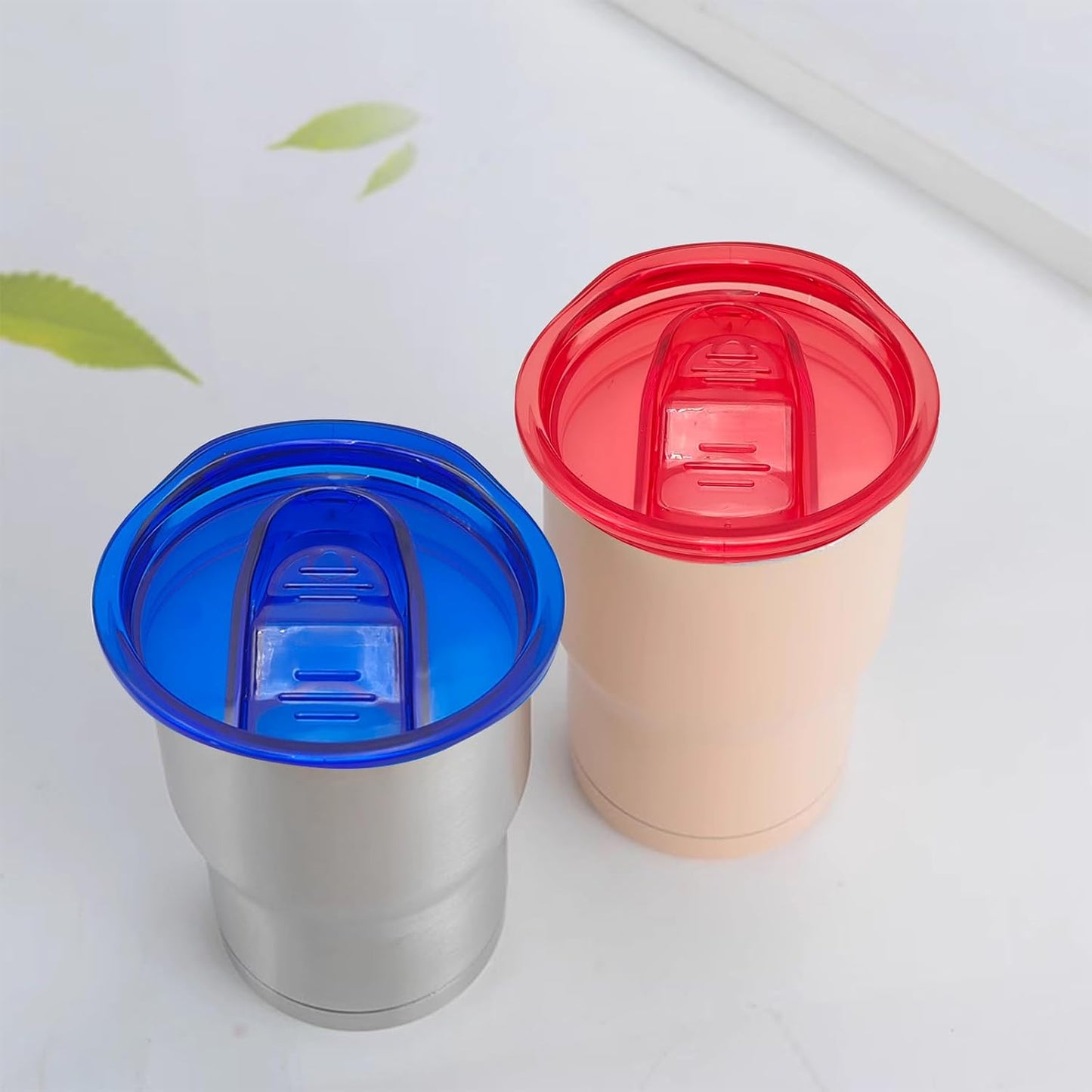5 Pack 20 oz Skinny Replacement Lids - Plastic Splash Resistant Spill Proof Lid Cup Covers for Tumbler, Coffee Cooler Cup