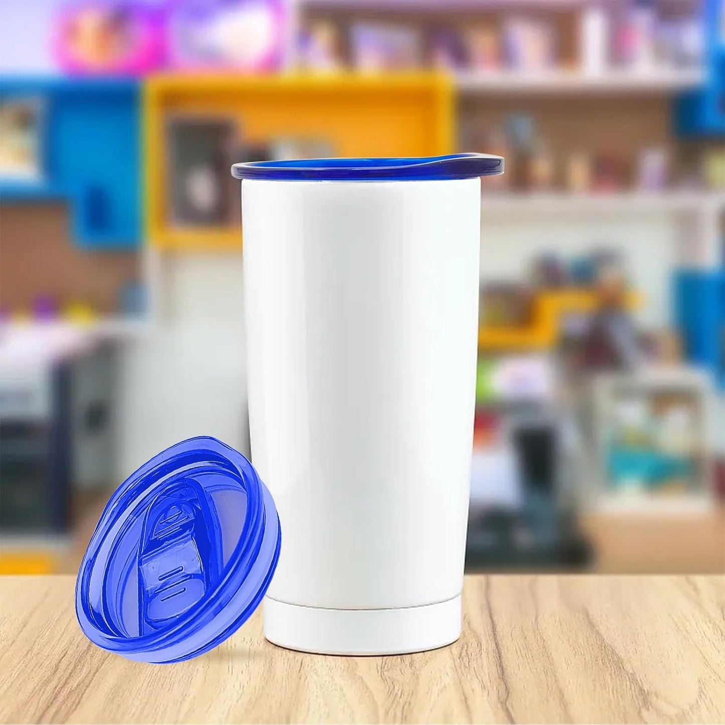 5 Pack 20 oz Skinny Replacement Lids - Plastic Splash Resistant Spill Proof Lid Cup Covers for Tumbler, Coffee Cooler Cup