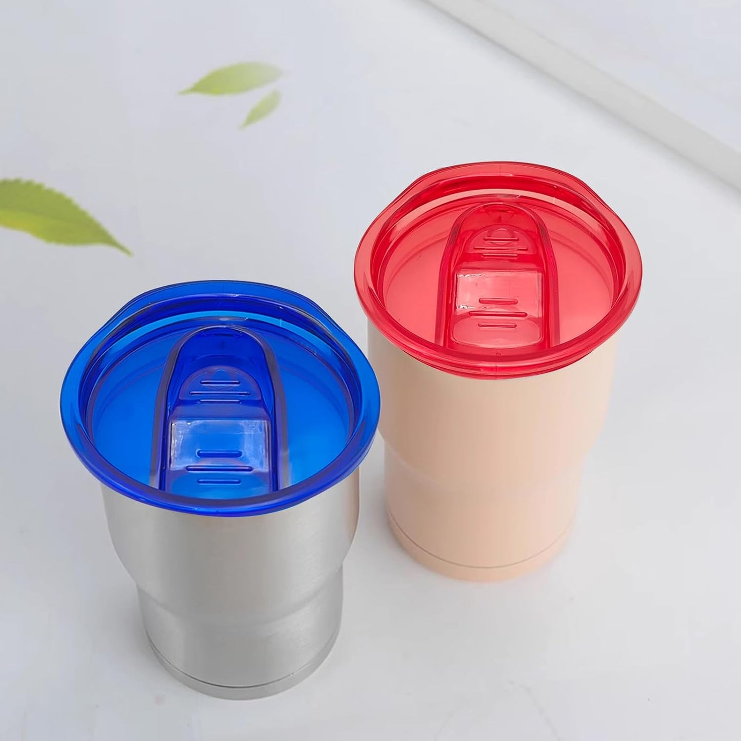 5 Pack 20 oz Skinny Replacement Lids - Plastic Splash Resistant Spill Proof Lid Cup Covers for Tumbler, Coffee Cooler Cup