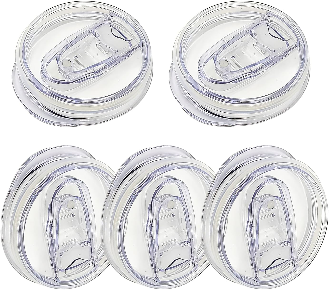 5 Pack 20 oz Skinny Replacement Lids - Plastic Splash Resistant Spill Proof Lid Cup Covers for Tumbler, Coffee Cooler Cup