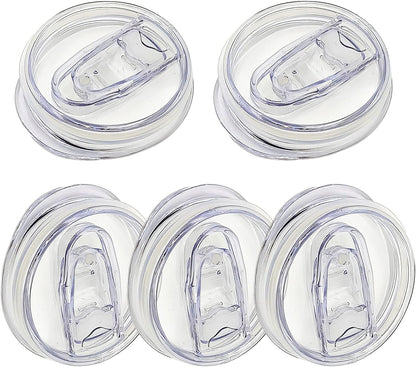 5 Pack 20 oz Skinny Replacement Lids - Plastic Splash Resistant Spill Proof Lid Cup Covers for Tumbler, Coffee Cooler Cup