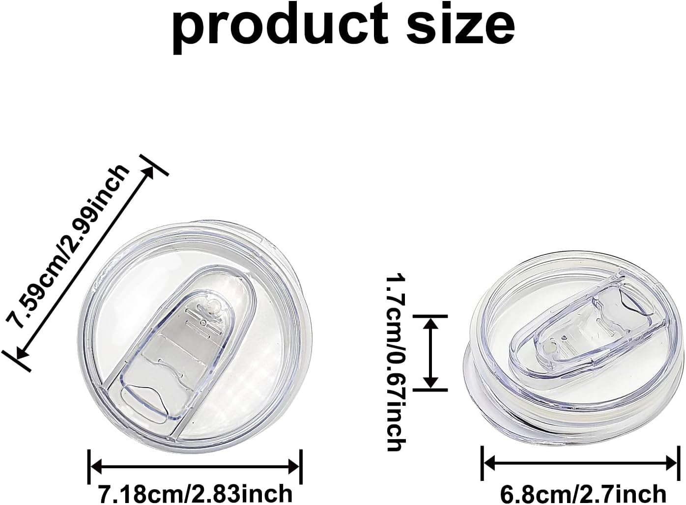 5 Pack 20 oz Skinny Replacement Lids - Plastic Splash Resistant Spill Proof Lid Cup Covers for Tumbler, Coffee Cooler Cup