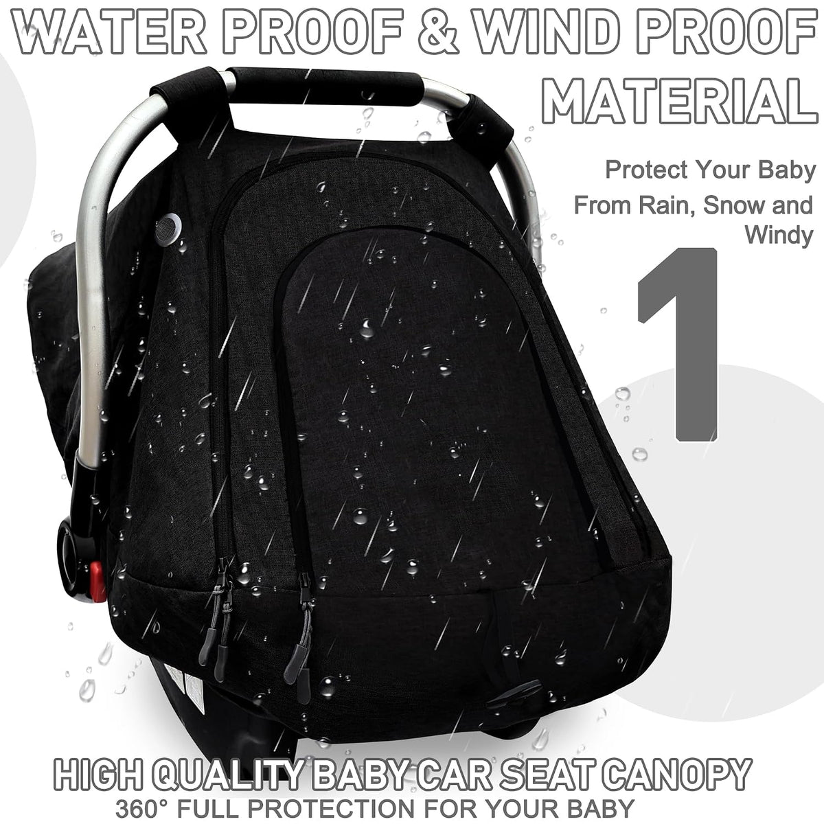 Waterproof Baby Car Seat Cover,Infant Car Seat Canopy for Boys and Girls