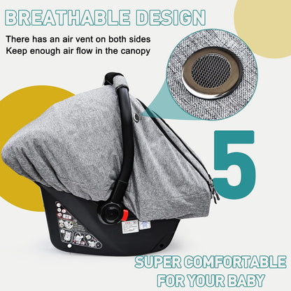 Waterproof Baby Car Seat Cover,Infant Car Seat Canopy for Boys and Girls
