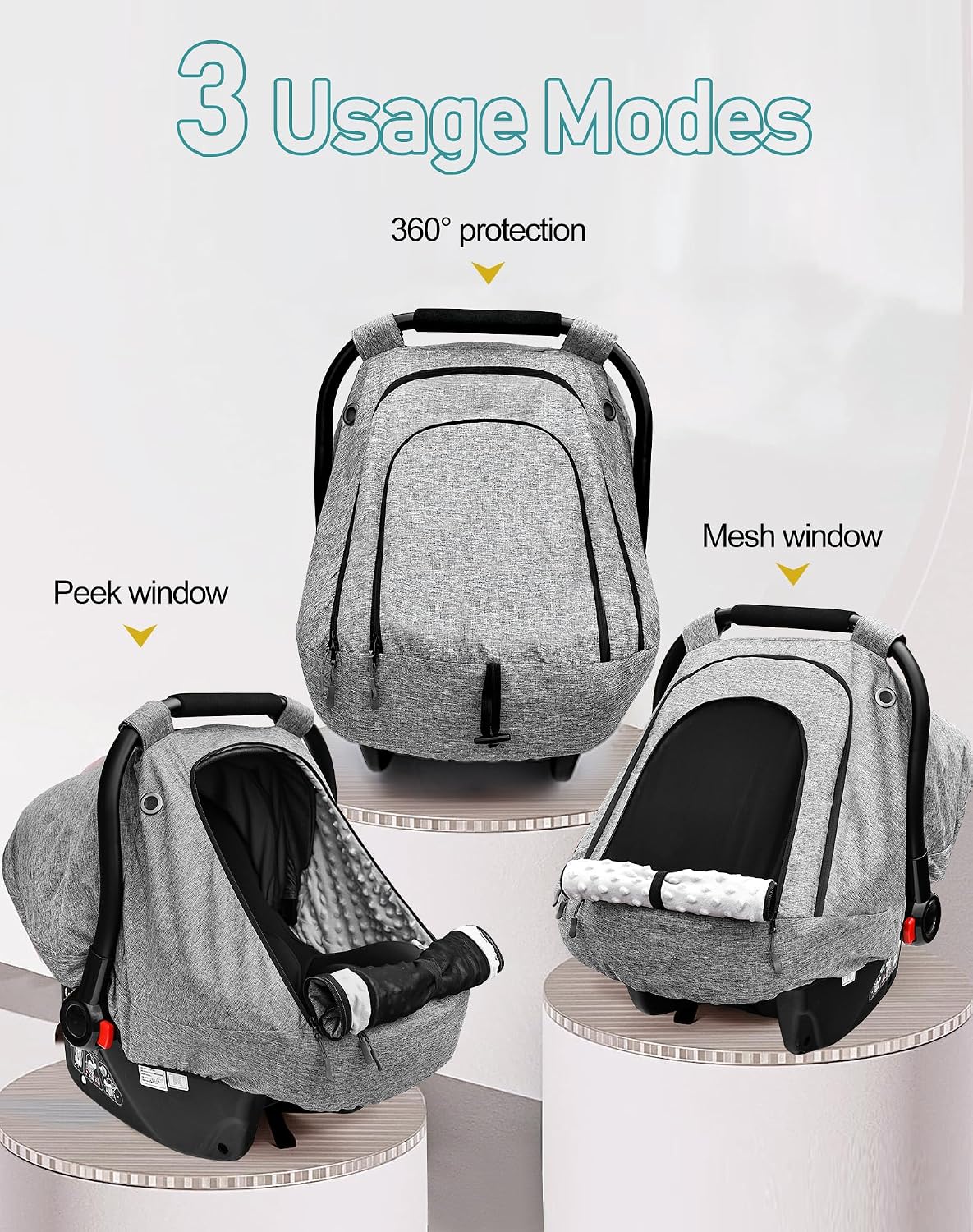 Waterproof Baby Car Seat Cover,Infant Car Seat Canopy for Boys and Girls