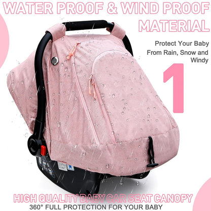 Waterproof Baby Car Seat Cover,Infant Car Seat Canopy for Boys and Girls
