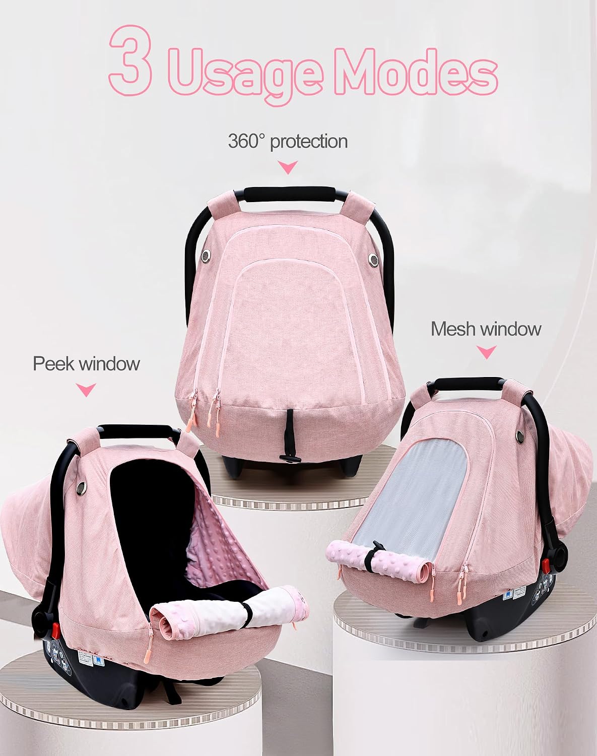 Waterproof Baby Car Seat Cover,Infant Car Seat Canopy for Boys and Girls