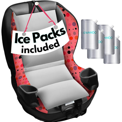 Car Seat Cooling Pad w/Ice Pack, Grey, 4-Pack, Sun & Heat Protector