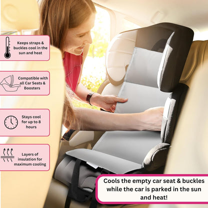 Car Seat Cooling Pad w/Ice Pack, Grey, 4-Pack, Sun & Heat Protector