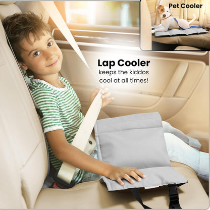 Car Seat Cooling Pad w/Ice Pack, Grey, 4-Pack, Sun & Heat Protector