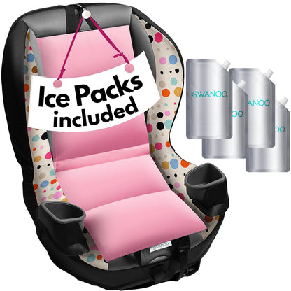 Car Seat Cooling Pad w/Ice Pack, Grey, 4-Pack, Sun & Heat Protector