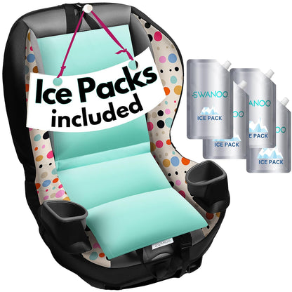 Car Seat Cooling Pad w/Ice Pack, Grey, 4-Pack, Sun & Heat Protector