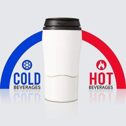 Plastic Travel Mug, No Spill Double Wall Tumbler, Cold/Hot, Cup-Holder Friendly, Dishwasher Safe, (Gray, 12oz)
