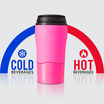 Plastic Travel Mug, No Spill Double Wall Tumbler, Cold/Hot, Cup-Holder Friendly, Dishwasher Safe, (Gray, 12oz)