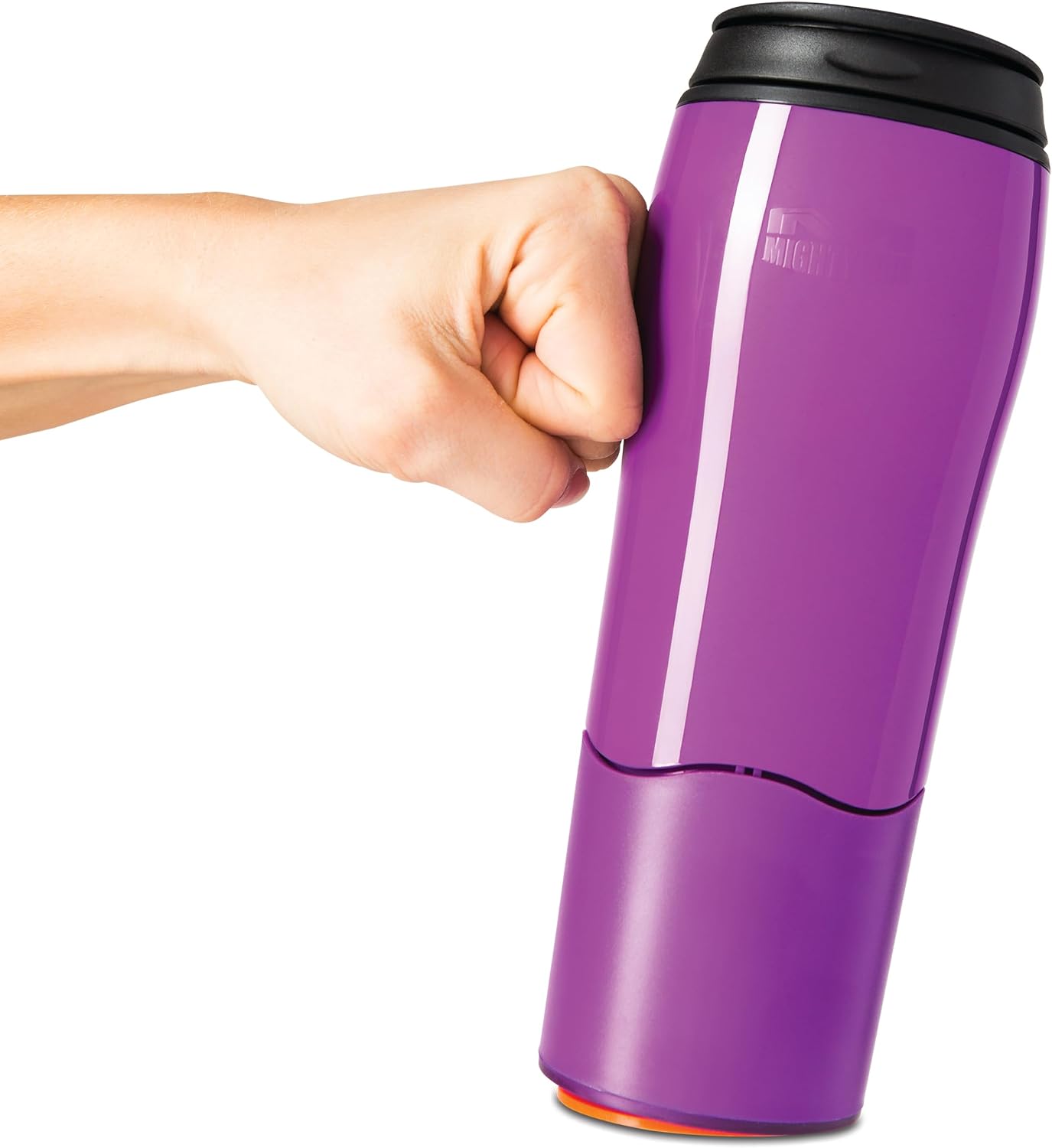 Plastic Travel Mug, No Spill Double Wall Tumbler, Cold/Hot, Cup-Holder Friendly, Dishwasher Safe, (Gray, 12oz)