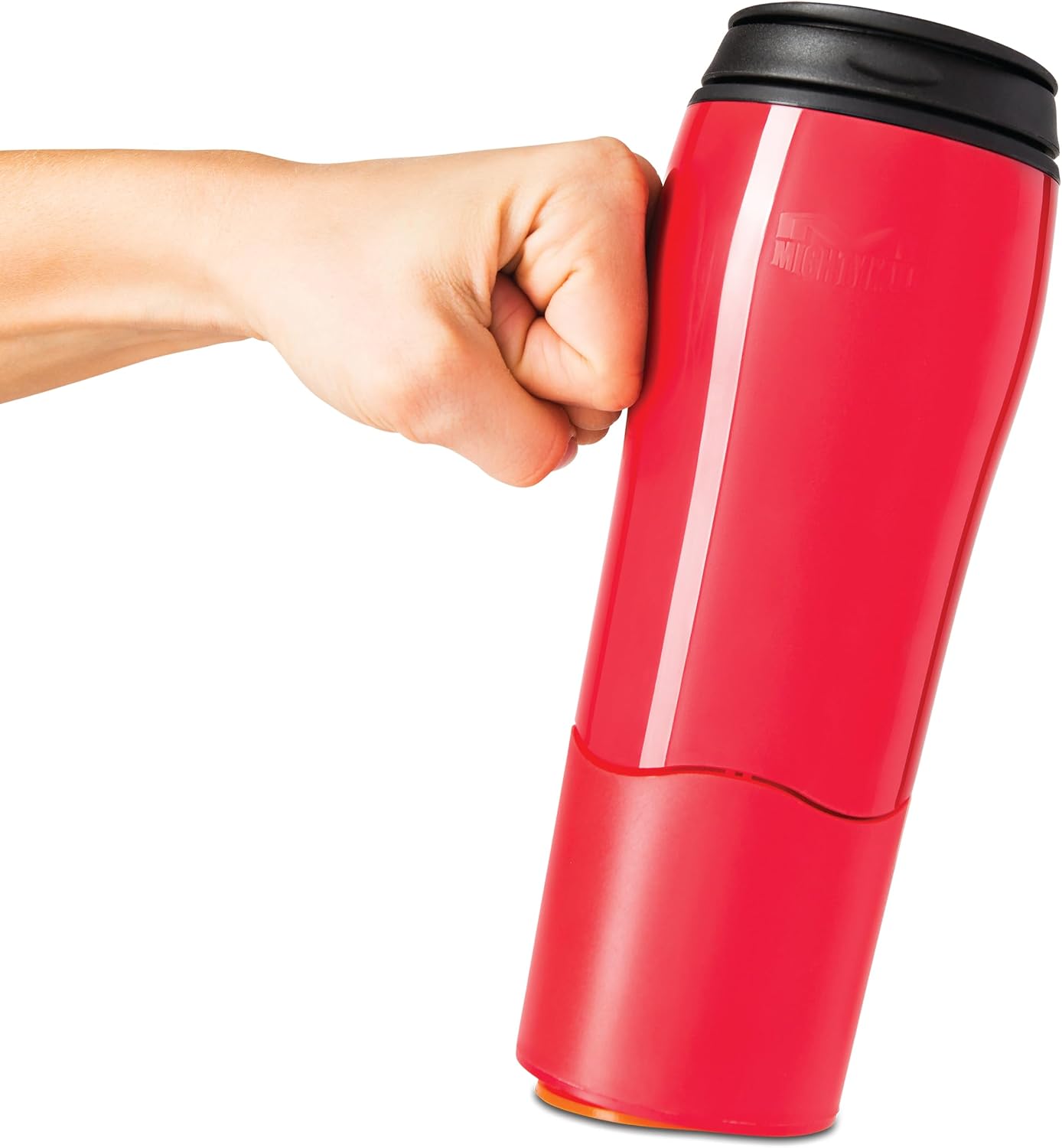 Plastic Travel Mug, No Spill Double Wall Tumbler, Cold/Hot, Cup-Holder Friendly, Dishwasher Safe, (Gray, 12oz)