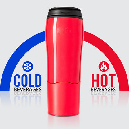 Plastic Travel Mug, No Spill Double Wall Tumbler, Cold/Hot, Cup-Holder Friendly, Dishwasher Safe, (Gray, 12oz)