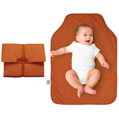 Portable Diaper Changing Pad - Rollable, Portable Changing Pad for Diaper Bag & Travel - Oeko-TEX Cotton Exterior - Foldable Baby Changing Mat - Machine Washable - Baby Essentials (Beige)