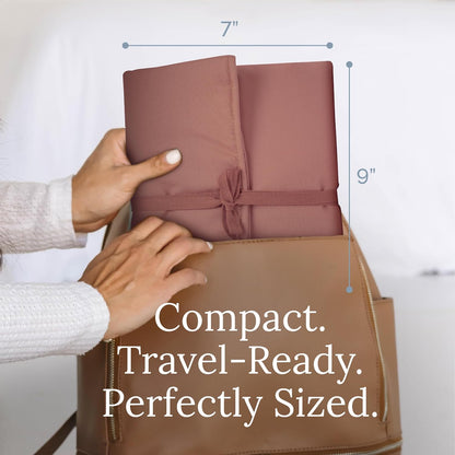 Portable Diaper Changing Pad - Rollable, Portable Changing Pad for Diaper Bag & Travel - Oeko-TEX Cotton Exterior - Foldable Baby Changing Mat - Machine Washable - Baby Essentials (Beige)