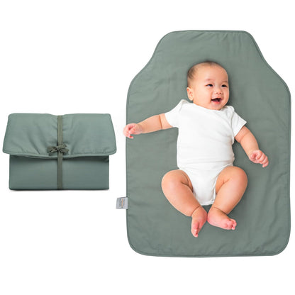 Portable Diaper Changing Pad - Rollable, Portable Changing Pad for Diaper Bag & Travel - Oeko-TEX Cotton Exterior - Foldable Baby Changing Mat - Machine Washable - Baby Essentials (Beige)