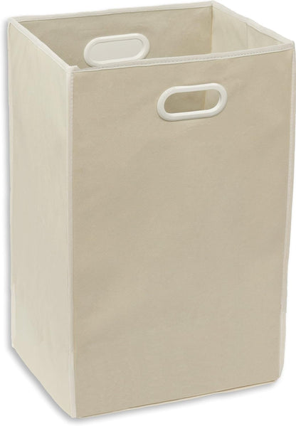Foldable Closet Laundry Hamper Basket, Beige