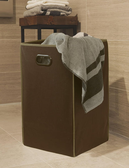 Foldable Closet Laundry Hamper Basket, Beige