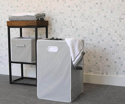 Foldable Closet Laundry Hamper Basket, Beige
