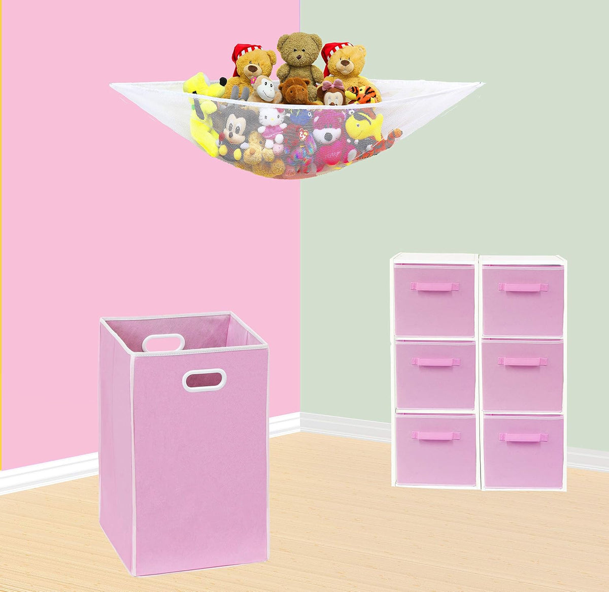 Foldable Closet Laundry Hamper Basket, Beige