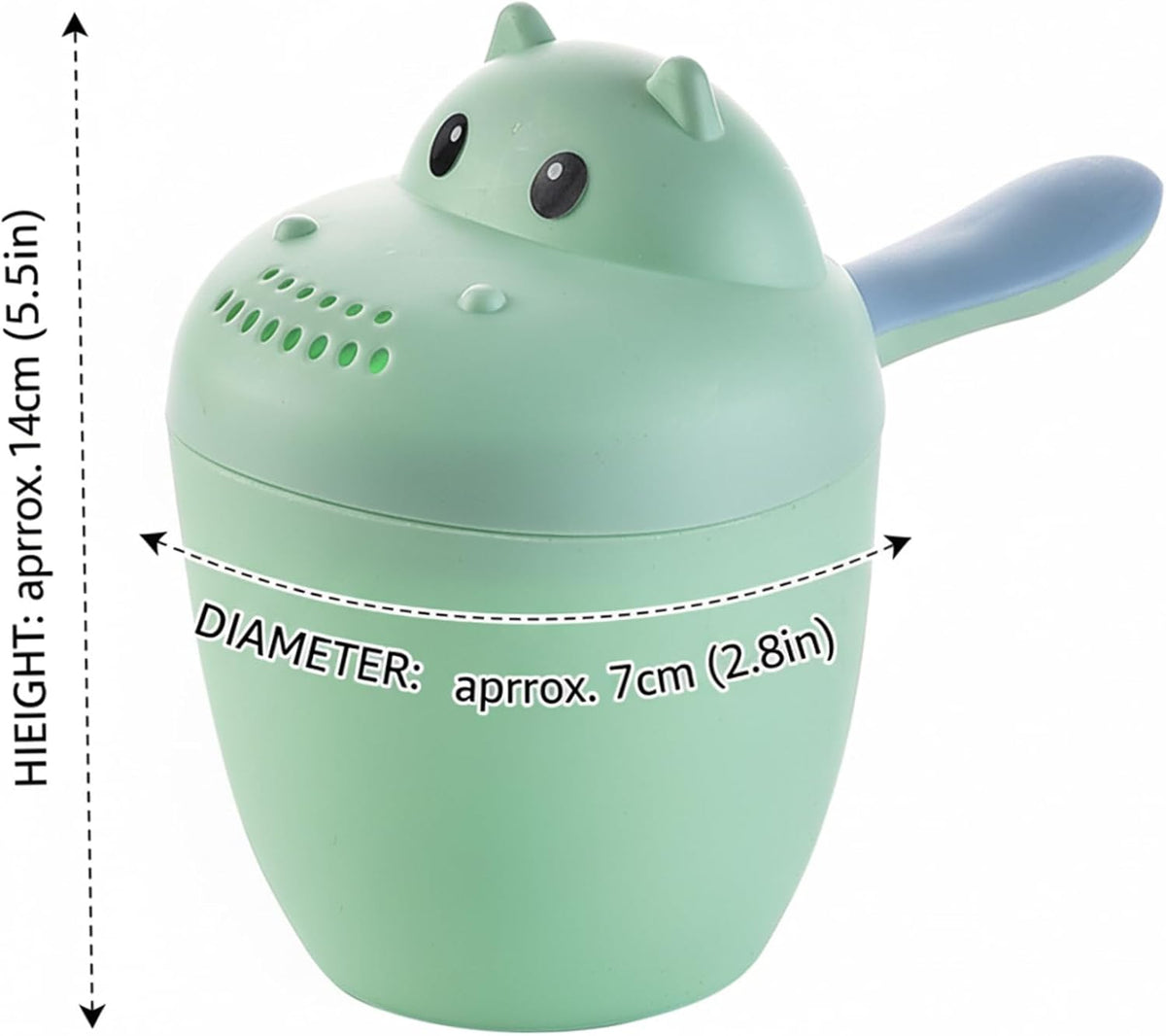 Baby Bath Rinse Cup Fun Hippo Bath Water Pourer for Kids with Easy-Fill Design Gentle Shower for Hair Rinsing Safe PP Material Baby Rinse Cup Water Pourer Rinser BAB