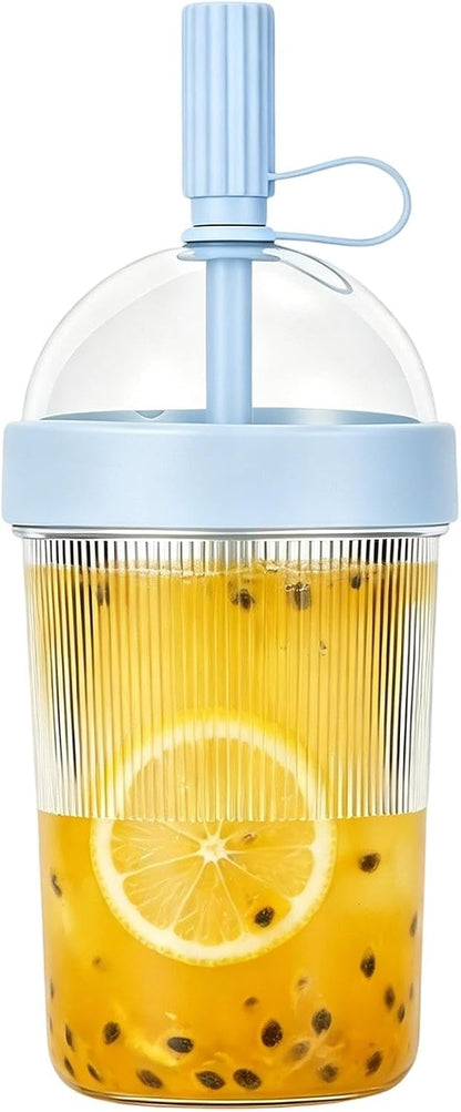 Iced Coffee Cups With Lids, 17oz Tea Mug With Lids And Straws, Reusable Tumbler,Coffee Cups