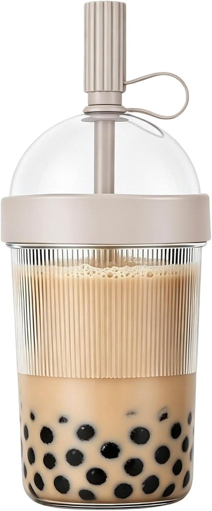 Iced Coffee Cups With Lids, 17oz Tea Mug With Lids And Straws, Reusable Tumbler,Coffee Cups