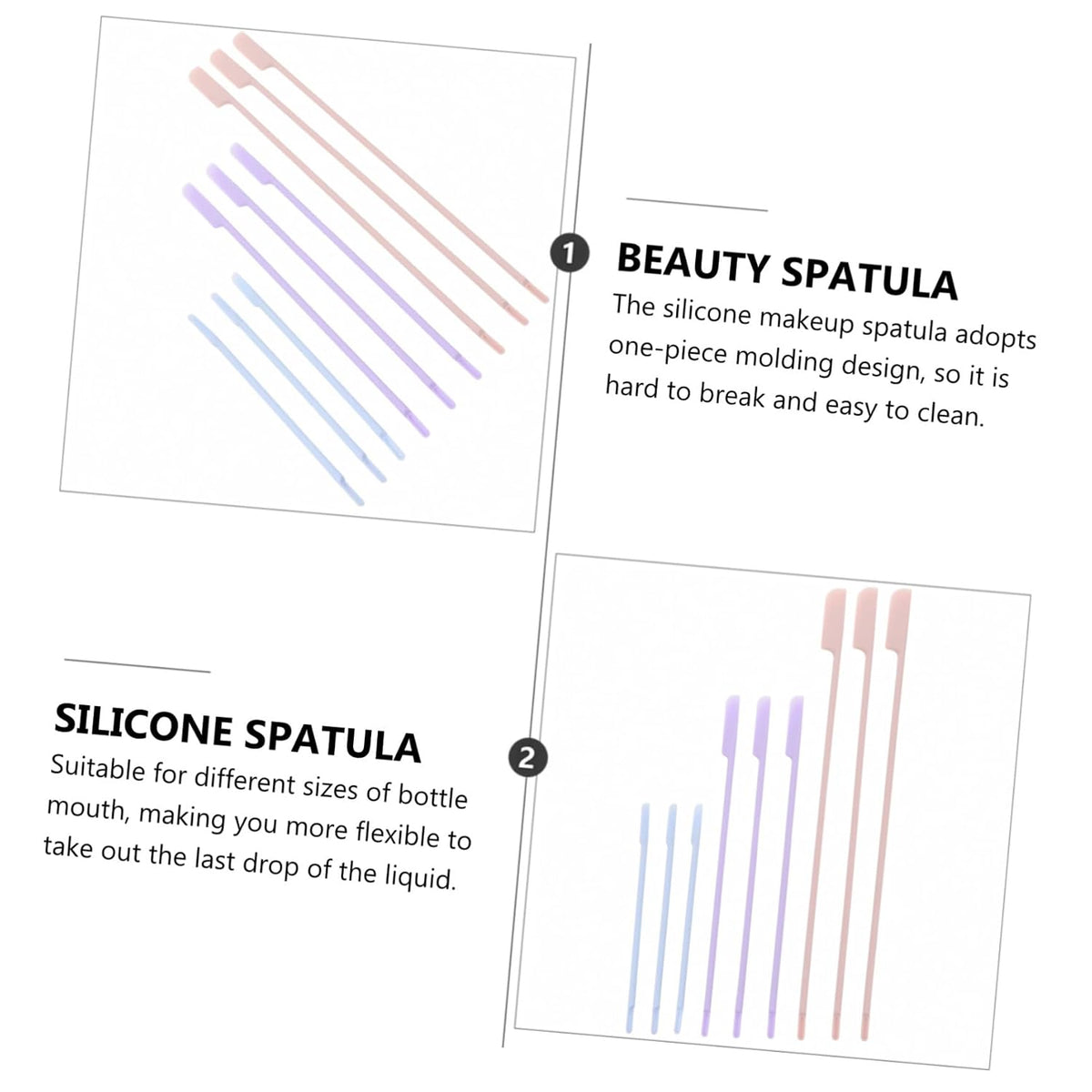 9 Piece Silicone Makeup Spatula Set for Cream and Lotion Application