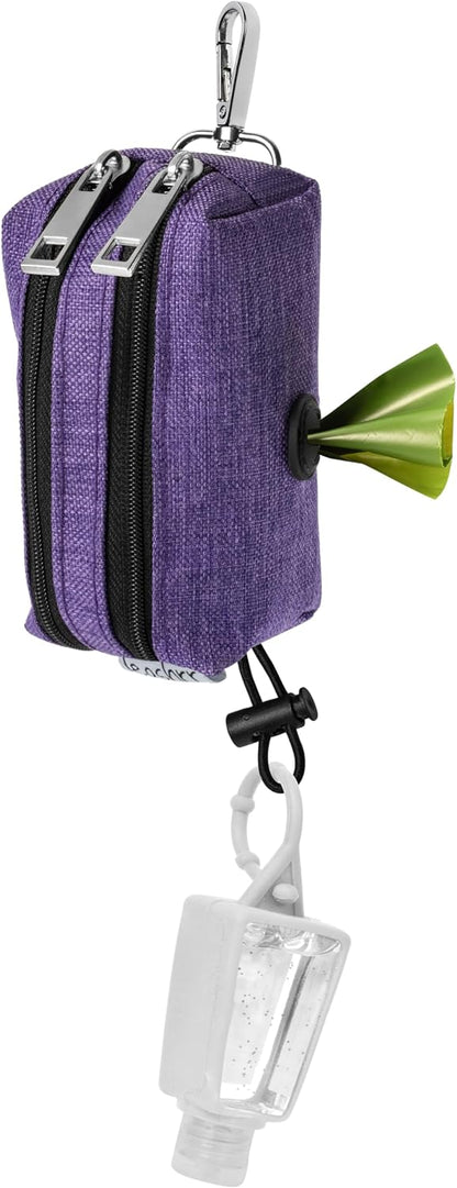 Dog Poop Bag Holder for Leashes and Treat Holder with 2 Waterproof Pouches