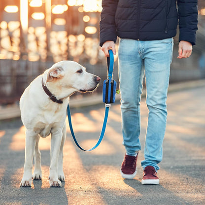Dog Poop Bag Holder for Leashes and Treat Holder with 2 Waterproof Pouches