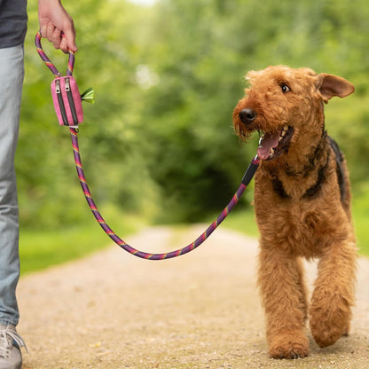 Dog Poop Bag Holder for Leashes and Treat Holder with 2 Waterproof Pouches