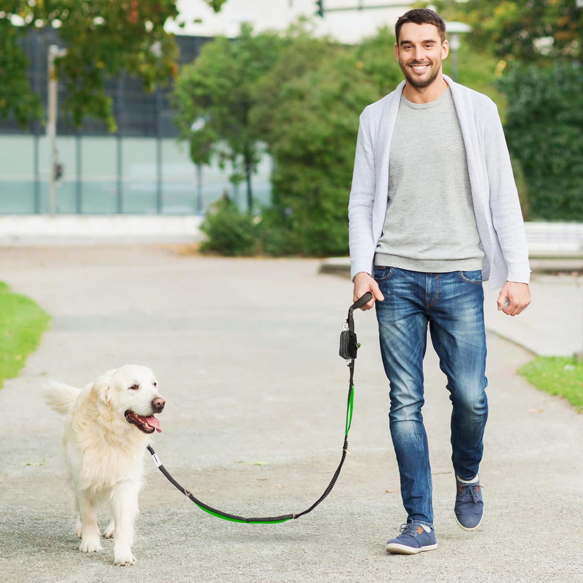 Dog Poop Bag Holder for Leashes and Treat Holder with 2 Waterproof Pouches
