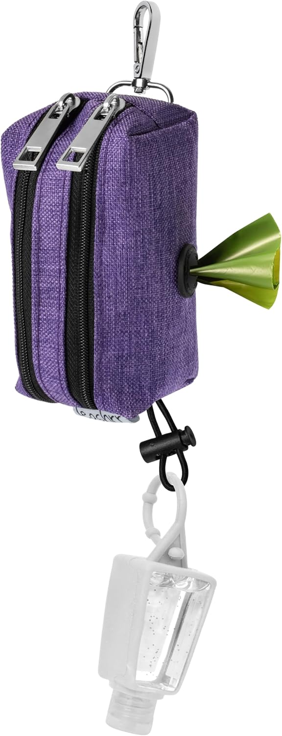 Dog Poop Bag Holder for Leashes and Treat Holder with 2 Waterproof Pouches