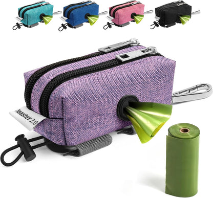 Dog Poop Bag Holder for Leashes and Treat Holder with 2 Waterproof Pouches