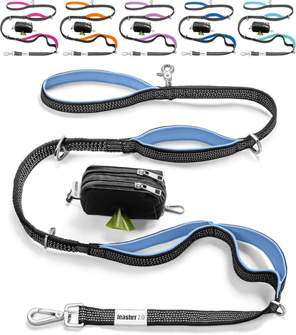 Dog Poop Bag Holder for Leashes and Treat Holder with 2 Waterproof Pouches