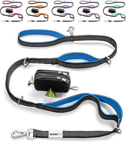 Dog Poop Bag Holder for Leashes and Treat Holder with 2 Waterproof Pouches