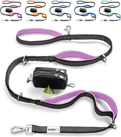 Dog Poop Bag Holder for Leashes and Treat Holder with 2 Waterproof Pouches